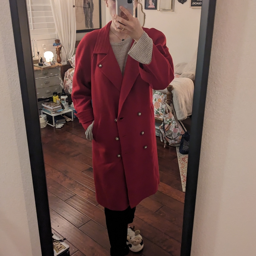 80s/90s Korean Red Winter Coat